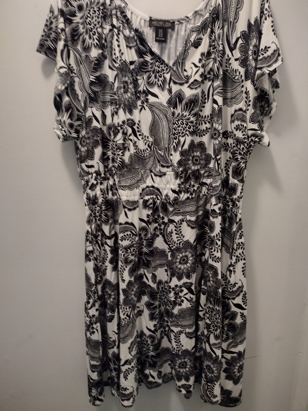 Rachel Zoe Black and White Floral Midi Dress